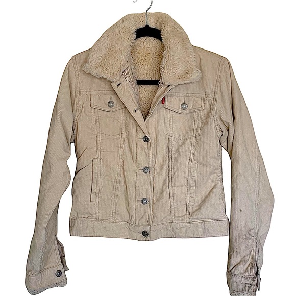 Levi's Jackets \u0026 Coats | Levi's Beige Corduroy Trucker Jacket Size Small | Color: Cream | Size: S | Fletchin's Closet